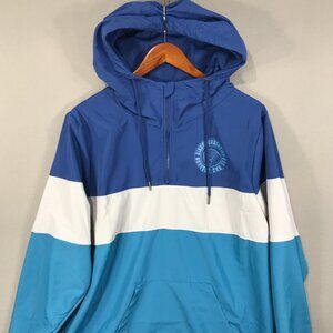 Sisstrevolution Windbreaker Women's XL Blue Colorblock Jacket Pullover 1/4 Zip